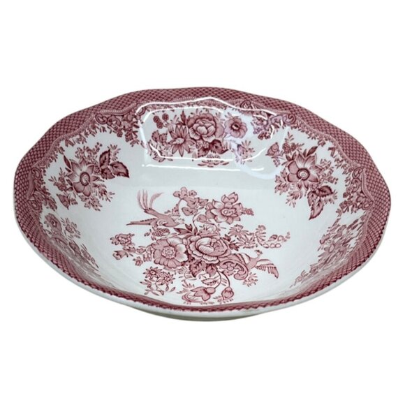 7 Red Parliament Premiere Original Manufacturers Asiatic Pheasants Cereal Bowls - Picture 5 of 13